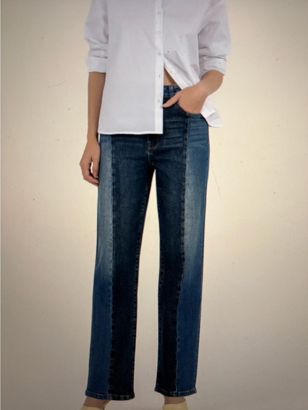 Kut from the Kloth Sienna Wide Leg Jeans Two Tone Size 4